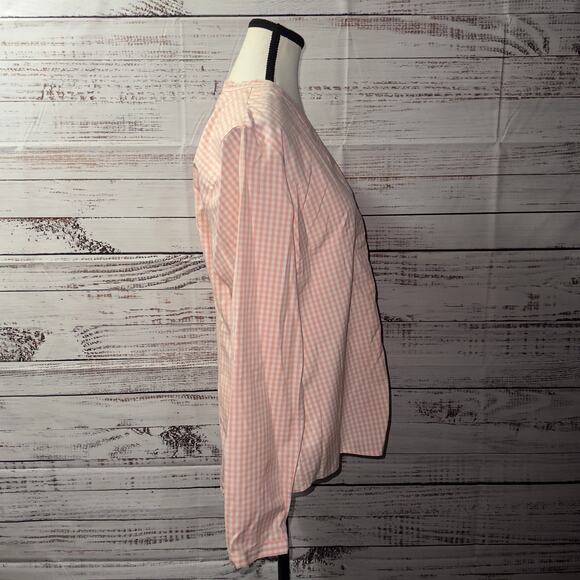 L.L.Bean Pink Gingham button down Shirt women’s Size Medium - Picture 4 of 8